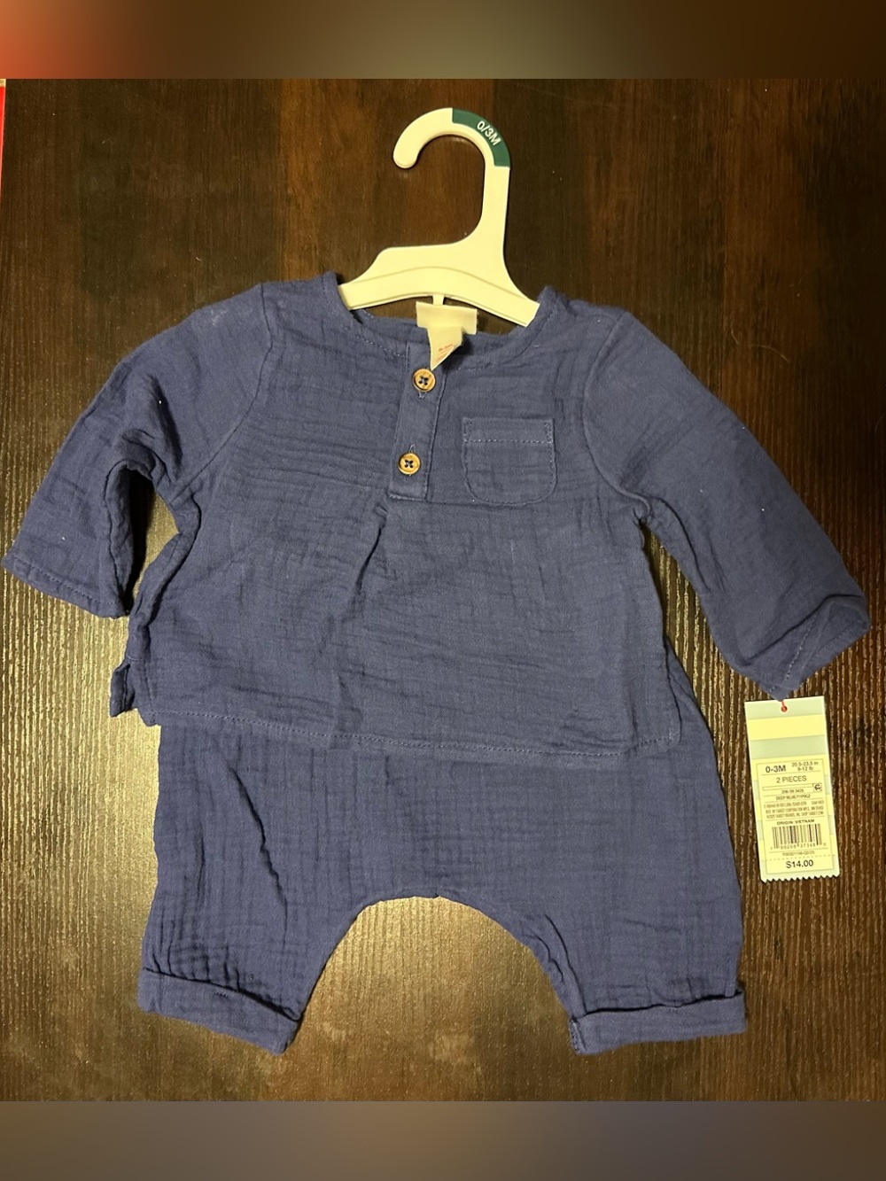 Cat & Jack Navy Blue 2-Piece Baby Set